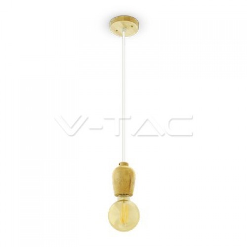 Suspended luminaire Wooden Pendant Light White Wire VT-7778 SKU-3720