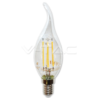 LED лампочка(свеча) - LED Bulb - 4W Filament E14 Candle Tail Warm White