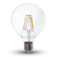 LED spuldze E27 filament 6W(550Lm),G95,Silti balta