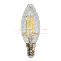 LED spuldze (svece) - LED Bulb - 4W Filament E14 Twist Candle Warm White