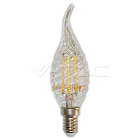 LED spuldze (svece) - LED Bulb - 4W Filament E14 Twist Candle Tail Warm White