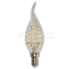 LED spuldze (svece) - LED Bulb - 4W Filament E14 Twist Candle Tail Warm White