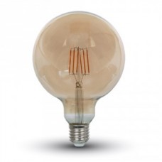 LED лампочка 6W Filament E27 G125 Amber 2200K V-TAC 4473