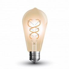 LED Bulb 5W Filament E27 Gold Glass Curve Shape ST64 Warm White VT-2065 7218